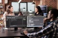 Tech engineer programming server code algorithm Royalty Free Stock Photo