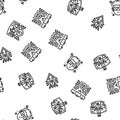 tech enthusiast geek nerd man seamless pattern vector