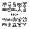 tech enthusiast reality virtual icons set vector Royalty Free Stock Photo