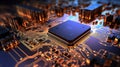 Tech Fusion: Microchip Circuit Wallpaper