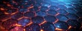 Tech futuristic background Hexagon grid network digital illustration texture Royalty Free Stock Photo