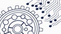 Tech Gears and Circuits: Industrial Digital Connection Concept, vector design Generative AI Royalty Free Stock Photo