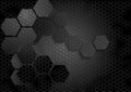 Tech geometric black background with hexagon