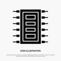 Tech, Hardware, Chip, Computer, Connect solid Glyph Icon vector