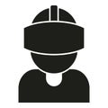 Tech headset control icon simple vector. Augmented reality