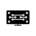 Black solid icon for Tech, circuit and microchip Royalty Free Stock Photo