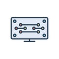 Color illustration icon for Tech, circuit and microchip Royalty Free Stock Photo