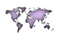 Violet worldmap with perimetral shadows.