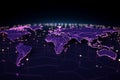 Tech infused. 3D world map background enhances modern themes dynamically