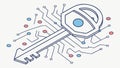 Tech-Infused Digital Key, Representing Security Smart Access, vector design Generative AI Royalty Free Stock Photo