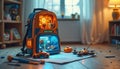 Tech Lab Backpack Toy with Gadgets Royalty Free Stock Photo