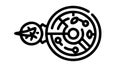 Tech labyrinth icon with a circuit board pattern vector, vector design Generative AI Royalty Free Stock Photo