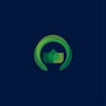 Green light bulb leaf symbol logo vector. Logo of green energy. Stylized eco logo biofuel. Renewable green energy logo - Vector