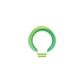 Green light bulb leaf symbol logo vector. Logo of green energy. Stylized eco logo biofuel. Renewable green energy logo - Vector