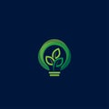 Green light bulb leaf symbol logo vector. Logo of green energy. Stylized eco logo biofuel. Renewable green energy logo - Vector