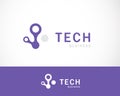 tech logo icon sign symbol molecule science logo lab app web