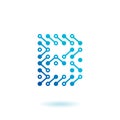 Tech Logo Letter B Circuit Icon Royalty Free Stock Photo