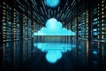 Tech marvel Cloud computing servers revolutionize digital data management Royalty Free Stock Photo