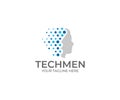 Tech Men Logo Template. Technology Vector Design