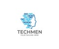 Tech Men Logo Template. Technology Vector Design