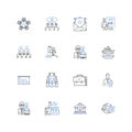 Tech-minded management line icons collection. Innovation, Automation, Digitalization, Cloud, Analytics, Mobility
