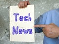 Tech News sign on the page