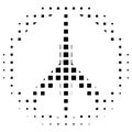 Tech Peace, Freedom symbol in white with white background
