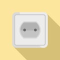 Tech power socket icon, flat style Royalty Free Stock Photo