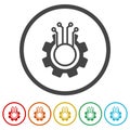 Tech Process icon in flat style isolated on white background, color set Royalty Free Stock Photo