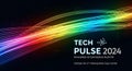 Tech Pulse 2024 event with colorful light trails and event information Royalty Free Stock Photo