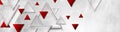 Tech red triangles on abstract grunge corporate banner Royalty Free Stock Photo