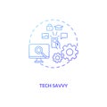 Tech savvy blue gradient concept icon