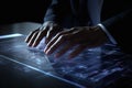Tech-Savvy Businessman Seamlessly Balances Digital Realms. Generated AI