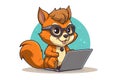 Illustration with charismatic and friendly tech-savvy squirrel. Software and technology products Royalty Free Stock Photo