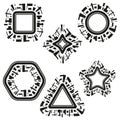 Tech shape icon. Futuristic frame element. Digital border vector. Circuit pattern design. Royalty Free Stock Photo