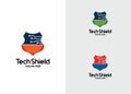 Tech Shield Logo Design Template Royalty Free Stock Photo