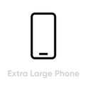 Tech specs extra large phone icon. Editable line vector.