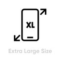 Tech specs extra large size phone icon. Editable line vector.