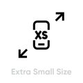 Tech Specs Extra Small Size phone icon. Editable Vector Stroke.