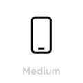 Tech specs medium phone icon. Editable line vector.