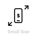 Tech Specs Small Size phone icon. Editable Vector Outline.