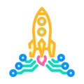 tech startup enthusiast color icon vector illustration