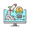 tech startup enthusiast color icon vector illustration