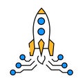tech startup enthusiast icon color illustration