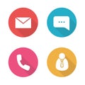 Tech support flat design icons set Royalty Free Stock Photo