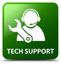 Tech support green square button Royalty Free Stock Photo