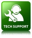 Tech support green square button Royalty Free Stock Photo