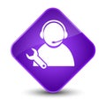 Tech support icon elegant purple diamond button Royalty Free Stock Photo