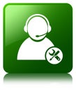 Tech support icon green square button Royalty Free Stock Photo