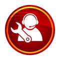 Tech support icon creative red round button illustration design Royalty Free Stock Photo